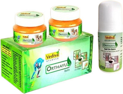 Orthayu Ayurvedic Pain Relief Balm with Roll on 50ml Instant Pain Reliever Ointment Balm(2 x 100 g)