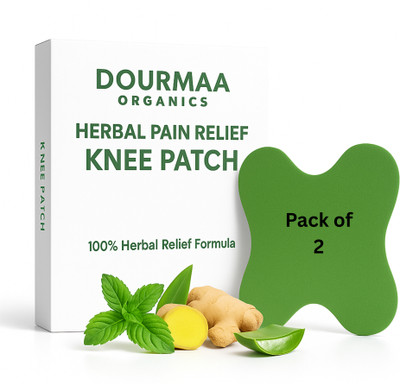 DOURMAA ORGANICS Ayurvedic Knee Patch for Natural Joint Pain Relief, Pack of 2 (20 Patches) Plaster & Patch(2 x 50 g)