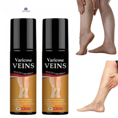 AEYURBS Herbal Varicose Vein Spray Herbal Circulation Booster Safe For Skin Liquid Spray(2 x 50 ml)