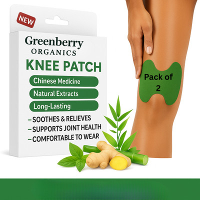 Greenberry Organics Heat & Herbal Blend Knee Patch for Pain Relief, Pack of 2 (20 Patches) Plaster & Patch(2 x 50 g)