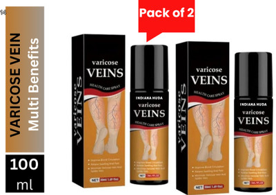 INDIANA HUDA Varicose Vein Spray Pack of 2 for Healthy Veins & Comfort, 50ml Each Liquid(2 x 50 ml)