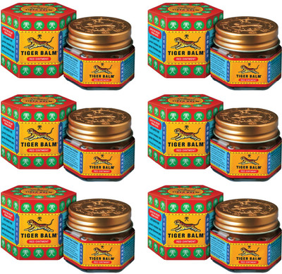 Tiger Balm Red Ointment | Ayurvedic Pain Relief Balm | 9ml each (Pack of 6) Balm(6 x 9 ml)