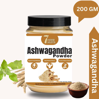 7Herbmaya Certified Organic Ashwagandha Root Powder Each 200g Powder(200 g)