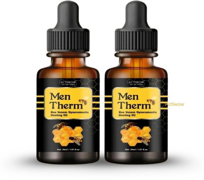 ACTIWOW Men Therm Bee Venom Heating Oil for Arms and Biceps Warm Relief Liquid(2 x 15 ml)