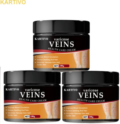 KARTIVO Varicose Veins Relief Gel Pack of 3 – Fast Acting Cream(3 x 100 g)