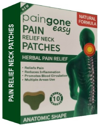 Pink Square Herbal Neck Pain Relief Patch with Menthol & Camphor Plaster - 10Patch Pack of 1 Plaster & Patch(10 Patches)