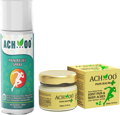 ACH...OO Pain Balm _22ml + Pain Relief Spray_100ml (Set of 2) Balm(2 x 61 g)