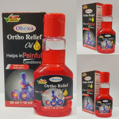 OBEXA Ortho Relief Oil for Pain Relief | Ayurvedic (Pack of 3) Liquid(3 x 60 g)