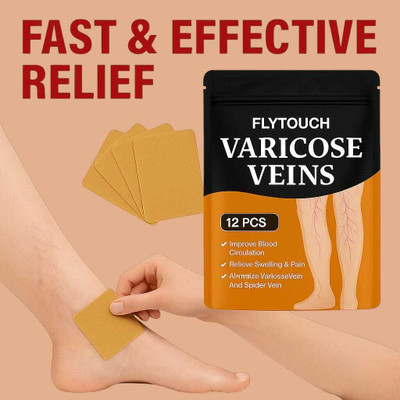 FlyTouch Leg Relief Patch for Varicose Symptoms, Swelling and Pain Control Plaster & Patch(12 x 1 Patches)