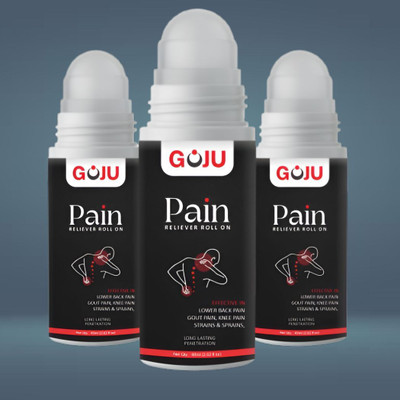 GOJU Effective Roll-On Pain Reliever for Muscles, Joints, and Tension-Pack of 3 Balm(3 x 60 ml)