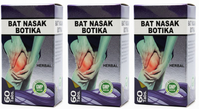 BAT NASAK BOTIKA For Natural Relief from Arthritis, Back Pain & Joint pain Tablets(3 x 60 Units)