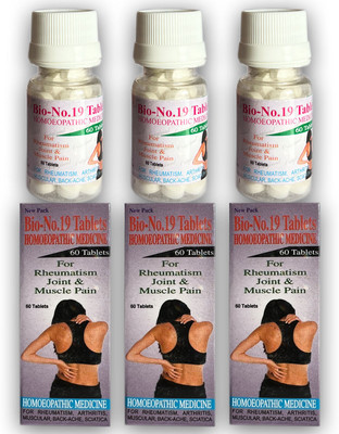 JRA Cure BIO-No-19 Homeopathic Tablet pack of 3 Tablets(3 x 60 Units)