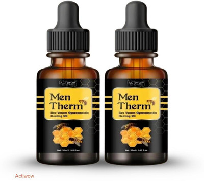 ACTIWOW Men Therm Bee Venom Heating Oil for Gymnastics Strength Warmup Liquid(2 x 15 ml)