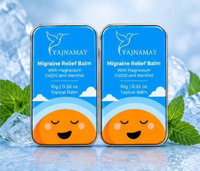 YAJNAMAY Topical Balm with Magnesium CoQ10 & Menthol for Head and Body Massage Pack of 2 Balm(2 x 10 g)