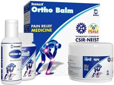 DEEMARK Ortho Combo Balm, Capsules & Oil | Ayurvedic Pain Relief Kit for Joints Pain Balm(3 x 1 Units)