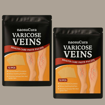 Naosucura Varicose Veins Natural Care Patches for Leg Pain Relief and Improved Circulation Plaster & Patch(2 x 12 Patches)