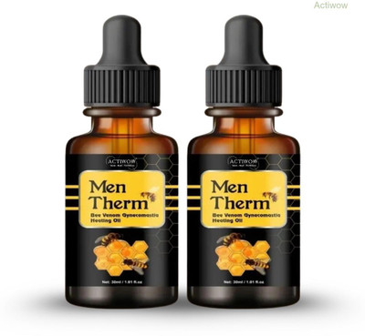 ACTIWOW Men Therm Bee Venom Heating Oil for Relaxed Recovery Routine Liquid(2 x 15 ml)