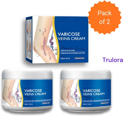 Trulora Quick-Absorb Varicose Veins Cream For Pain and Swelling Relief Pack of 2 Cream(2 x 50 g)