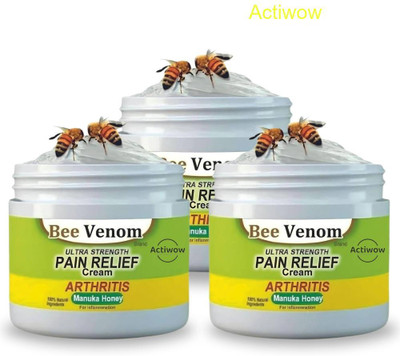 ACTIWOW Bee Venom Pain Relief Cream for Targeting Chronic Pain Areas Pack of 3 Cream(3 x 50 g)