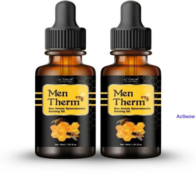 ACTIWOW Men Therm Bee Venom Heating Oil for Post Spin Class Recovery Liquid(2 x 15 ml)