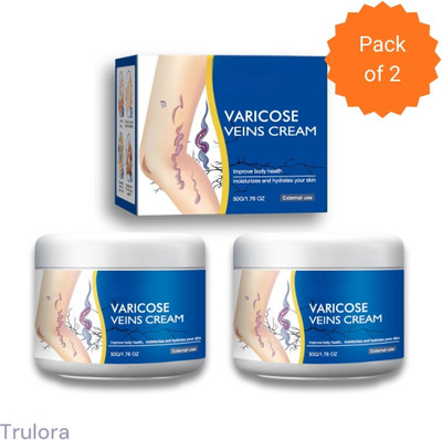Trulora Healthy Varicose Veins Cream For Leg Fatigue and Blood Circulation Pack of 2 Cream(2 x 50 g)