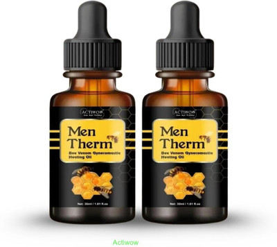 ACTIWOW Men Therm Bee Venom Heating Oil for Comfortable Night Relief Liquid(2 x 15 ml)