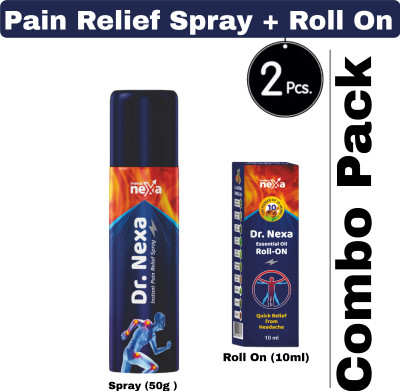 indkus nexa Dr. Nexa Instant Pain Relief Spray (71.4 ml) + Dr. Nexa Roll On (10 Spray(2 x 40.5 ml)
