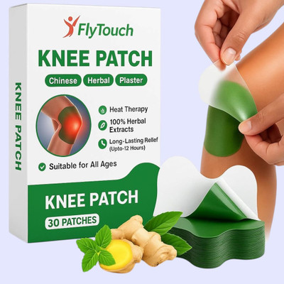 FlyTouch Herbal Knee Patches for Daily Use with Soft Fabric and Natural Soothing Oils Knee Support(Green)