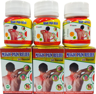 VEDANTRA AYURVEDA MAGIC PAIN RELIEF CAPSULE JOINT PAIN,RHEUMATOID ARTHRITIS,SCIATICA,MUSCLE PAIN Capsules(3 x 30 Units)