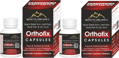 rosette organics Orthofix Ayurvedic Pain Relief Capsules, Joint, Muscle & Body Quick Pain Relief Capsules(2 x 30 Units)
