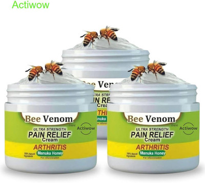 ACTIWOW Bee Venom Pain Relief Cream for Easing Pain from Muscle Fatigue Pack of 3 Cream(3 x 50 g)
