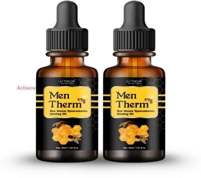 ACTIWOW Men Therm Bee Venom Heating Oil for Dynamic Training Heat Oil Liquid(2 x 15 ml)