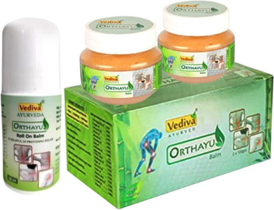 Orthayu Vediva Balm With Pain Relief Roll On 50ml Ayush Approved Joint Pain Balm(2 x 100 g)