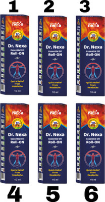 indkus nexa Dr.Nexa Essential Oil Roll-On 10ml (Pack Of 6) Liquid(6 x 10 ml)