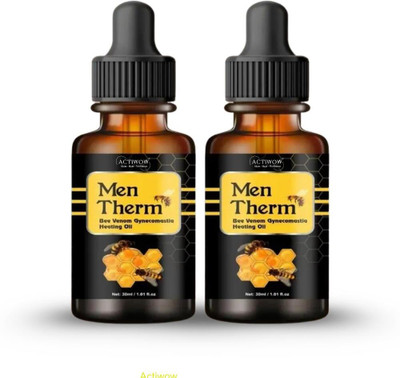 ACTIWOW Men Therm Bee Venom Heating Oil for Recovery After Sled Pulls Liquid(2 x 15 ml)