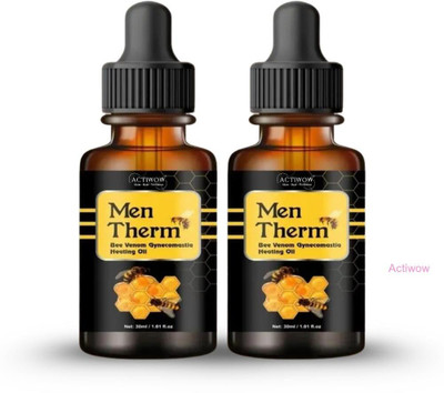 ACTIWOW Men Therm Bee Venom Heating Oil for Ice Bath Post-Warmup Liquid(2 x 15 ml)