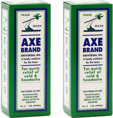 Axe Brand Universal Oil (Pack of 2, 5 ml) | Quick Relief of Headache and Cold Liquid(2 x 5 ml)