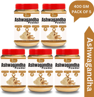 7Herbmaya Certified Organic Ashwagandha Root Powder Each 400g Powder(5 x 400 g)