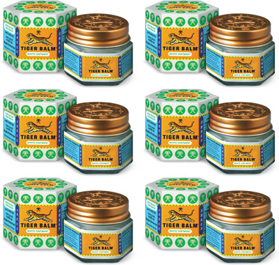 Tiger Balm White Ointment Fast Effective Relief Balm 9ml each Pack of 6 Balm(6 x 9 ml)