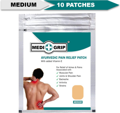 Medigrip Medium Ayurvedic Pain Relief Patch | Natural Herbal(10 Patches) Plaster & Patch(10 x 1 Patches)