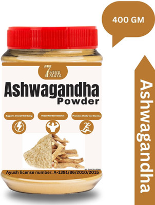 7Herbmaya Certified Organic Ashwagandha Root Powder Each 400g Powder(400 g)