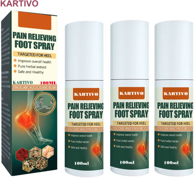 KARTIVO Cooling Relief Foot Spray Pack of 3 – Instant Foot Relief Liquid(3 x 100 ml)