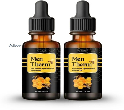 ACTIWOW Men Therm Bee Venom Heating Oil for Tight Hip Flexor Relief Liquid(2 x 15 ml)
