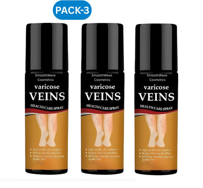 SmoothWave Cosmetics Varicose Veins Spray – Natural Treatment for Healthy Legs.93 Spray(3 x 10 ml)