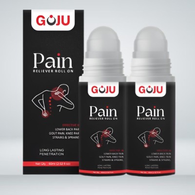 GOJU Fast Relief Roll-On for Muscle Pain, Joint Discomfort, and Cramps-Pack of 2 Balm(2 x 60 ml)