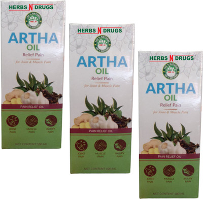HERBS N DRUGS Ayurvedic Artha Pain Relief Oil 100ml (Pack Of 3) Liquid (100ml x 3) Liquid(3 x 100 ml)