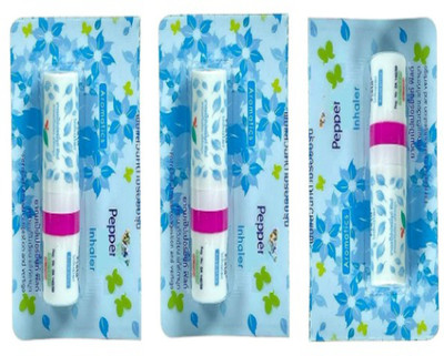 MOVITRONIX WORLD IN PALM 2 IN 1 HEAD ACHE ROLL ON & NASAL PEPPERMINT INHALER PACK OF 3 THAILAND Inhaler(3 x 0.67 ml)