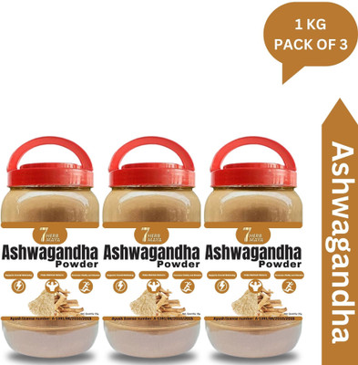 7Herbmaya Certified Organic Ashwagandha Root Powder Each 1Kg Powder(3 x 1000 g)