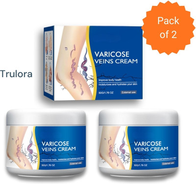 Trulora Herbal Care Varicose Veins Cream for Swollen and Painful Legs Pack of 2 Cream(2 x 50 g)