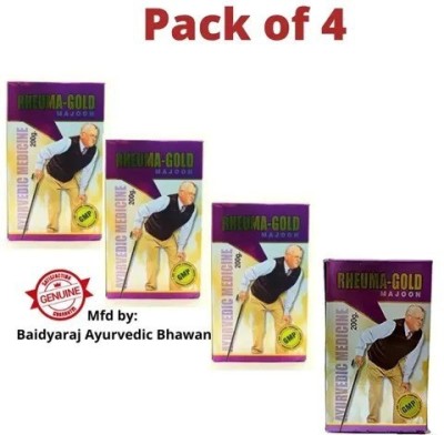 Baidyaraj Ayurvedic Bhavan ORIGINAL AYURVEDIC RHEUMA GOLD MAJOON PACK OF - 4 MAJOON (4 x 200 g) Powder(4 x 200 g)